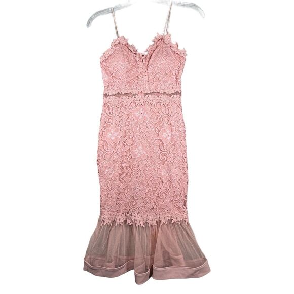 Olive Tree Dress Juniors Medium Pink Lace Tulle Mermaid Dress Fairy Balletcore - Picture 1 of 9